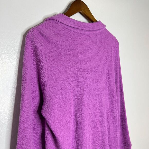 Soft Surroundings Purple Wide Collar Long Sleeve Shirt Size Small Women’s - Picture 11 of 12